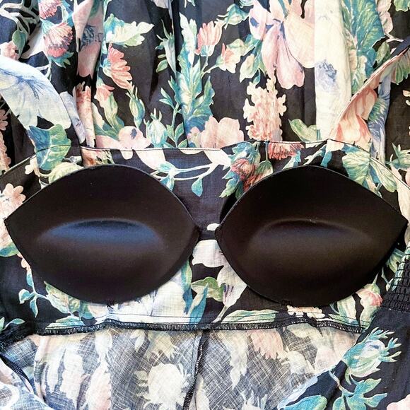 Zimmermann Blue Multi Floral Print Linen Sleeveless Maxi Dress Size 1 - Picture 4 of 5